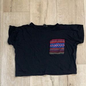 Forever 21 pocket tee crop top